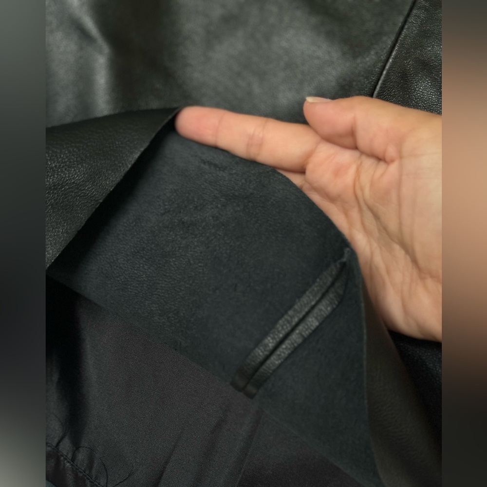 Wilsons Leather Pelle Studio Vintage Black Leather Pencil Skirt 8 - Picture 2 of 12